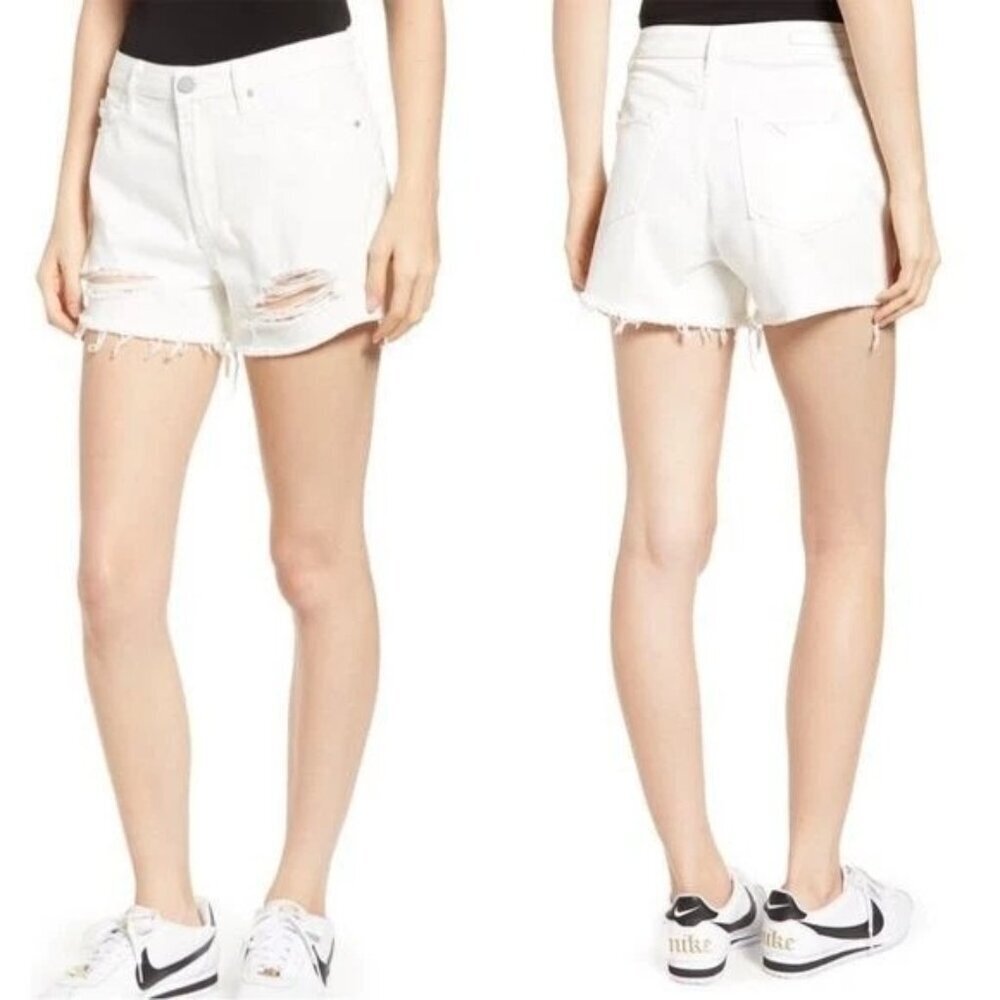 Articles Of Society Womens High Rise White Distressed Cutoff Shorts Size 29 NWT